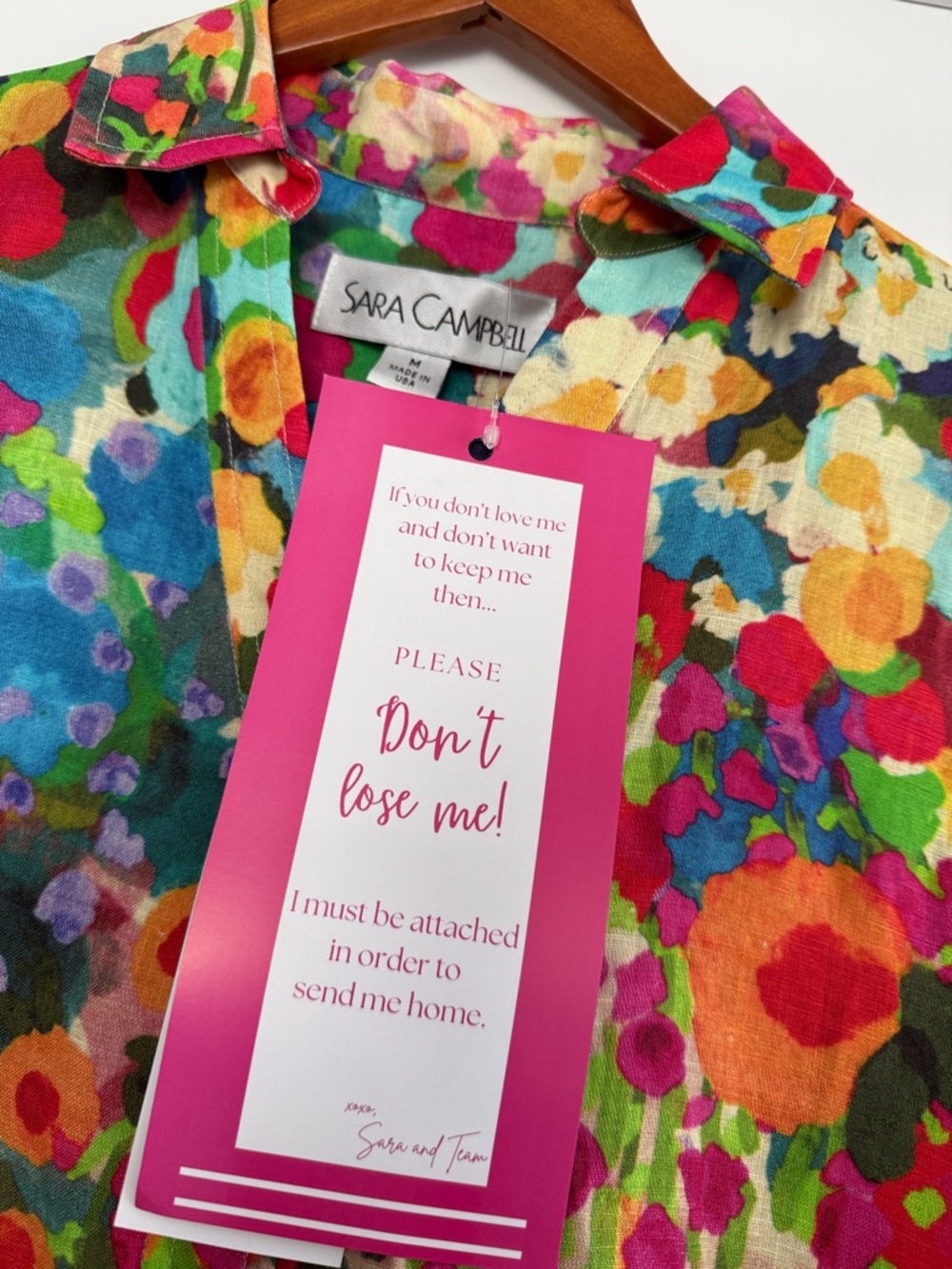 Sara Campbell Multicolor Floral Mini Dress - Bright Pink, Green, Blue, Yellow - Picture 3 of 9